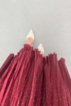 Small Stone Pleated Skirt Claret Red