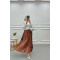 Small Stone Pleated Skirt Brown