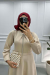Ribbon Brooch Scuba Dress Stone