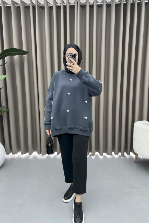 Ribbon Sweatshirt Anthracite