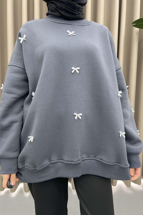 Ribbon Sweatshirt Anthracite