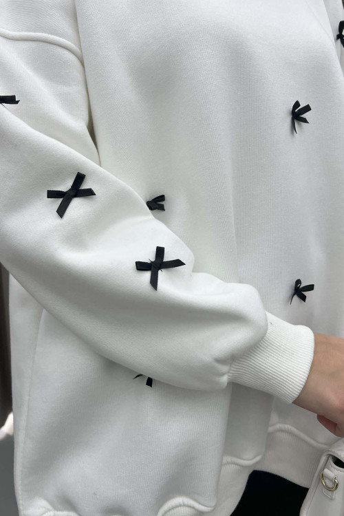 Ribbon Sweatshirt White