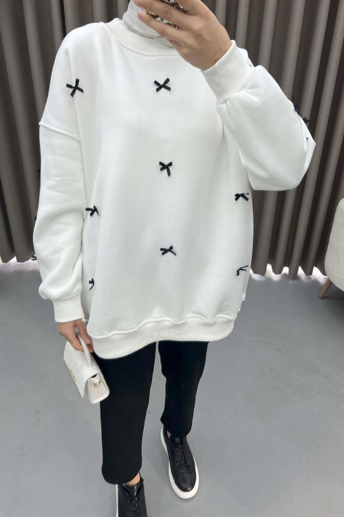Ribbon Sweatshirt White