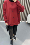 Ribbon Sweatshirt Claret Red