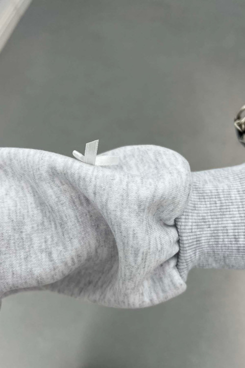 Sare Fashion Ribbon Sweatshirt Gray