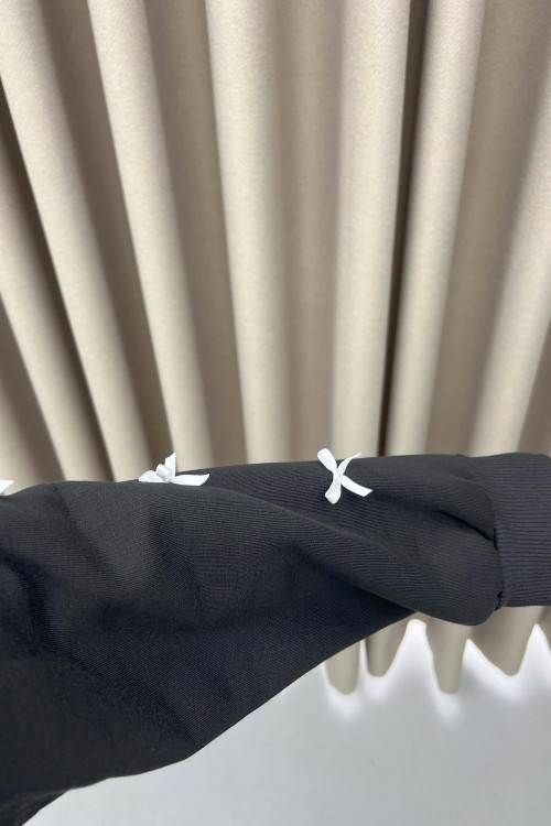 Ribbon Sweatshirt Black