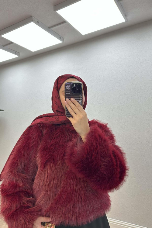 Sare Fashion Fur (Lined) Coat Claret Red