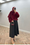 Sare Fashion Fur (Lined) Coat Claret Red