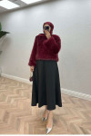 Sare Fashion Fur (Lined) Coat Claret Red