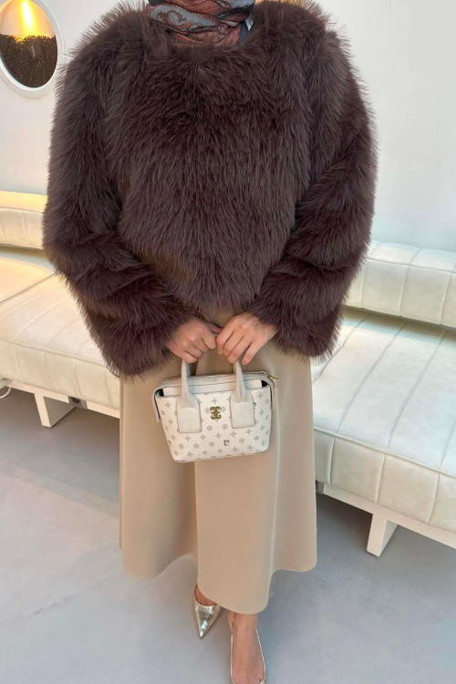 Sare Fashion Fur (Lined) Coat Brown Sare Fashion Fur (Lined) Coat Brown