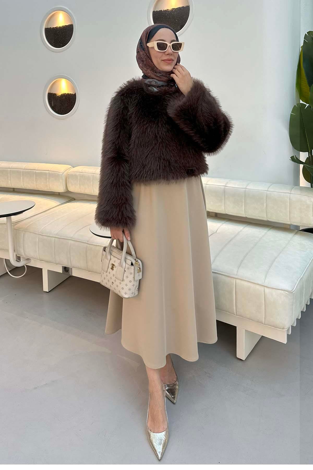 Sare Fashion Fur (Lined) Coat Brown