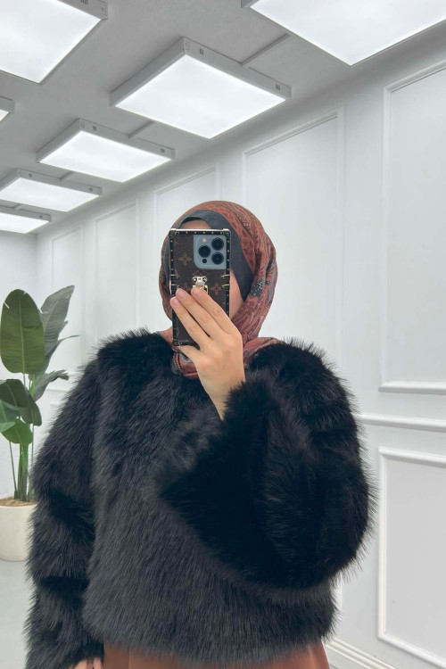 Sare Fashion Fur (Lined) Coat Black Sare Fashion Fur (Lined) Coat Black