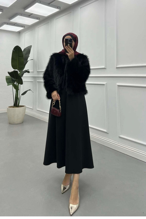 Sare Fashion Fur (Lined) Coat Black Sare Fashion Fur (Lined) Coat Black