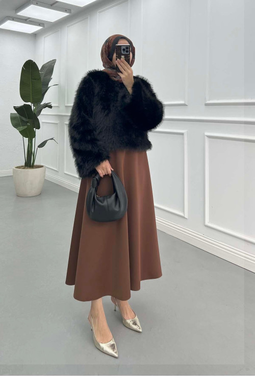 Sare Fashion Fur (Lined) Coat Black Sare Fashion Fur (Lined) Coat Black