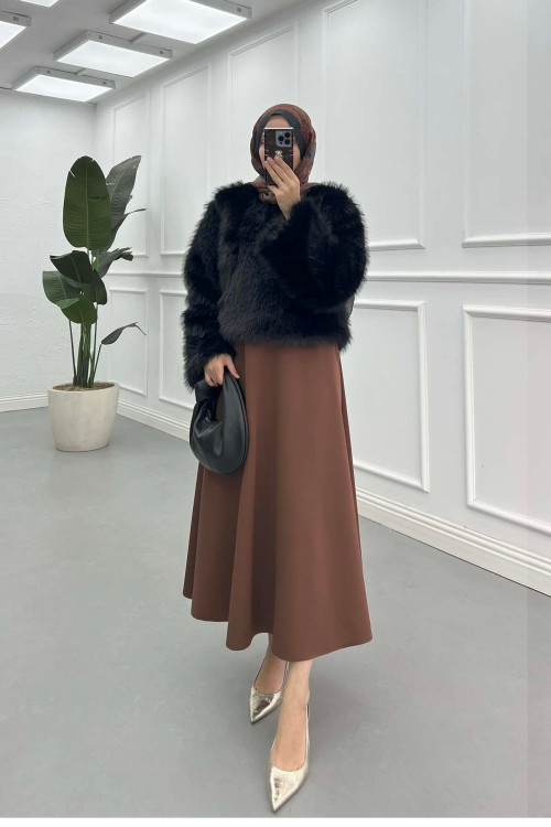 Sare Fashion Fur (Lined) Coat Black Sare Fashion Fur (Lined) Coat Black