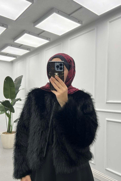 Sare Fashion Fur (Lined) Coat Black Sare Fashion Fur (Lined) Coat Black