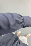 Sare Fashion Aerobin Shirt Gray with Belt Detail