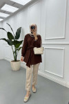 Sare Fashion Aerobin Shirt Brown with Belt Detail