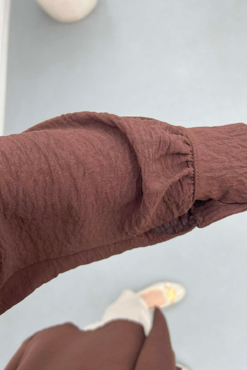 Sare Fashion Aerobin Shirt Brown with Belt Detail