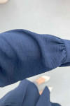 Sare Fashion Aerobin Shirt Navy Blue with Belt Detail