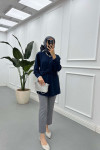 Sare Fashion Aerobin Shirt Navy Blue with Belt Detail