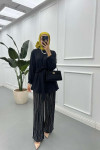 Sare Fashion Aerobin Shirt Black with Belt Detail