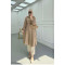 Sare Fashion Linen Long Shirt with Belt Detail Brown