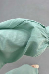 Sare Fashion Mint Linen Long Shirt with Belt Detail