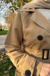 Sare Fashion Belted Lined Trench Coat Brown Sare Fashion Belted Lined Trench Coat Brown