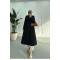 Sare Fashion Belted Lined Trench Coat Black