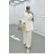 Sare Fashion Belted Jacket Kimono Suit White
