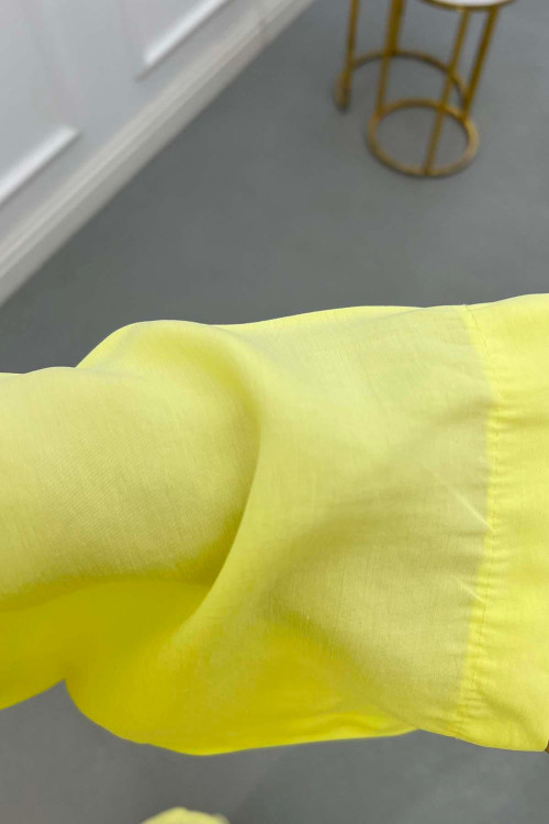 Sare Fashion Belted Jacket Kimono Suit Yellow