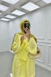 Sare Fashion Belted Jacket Kimono Suit Yellow