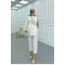 Sare Fashion Belted Jacket Set White
