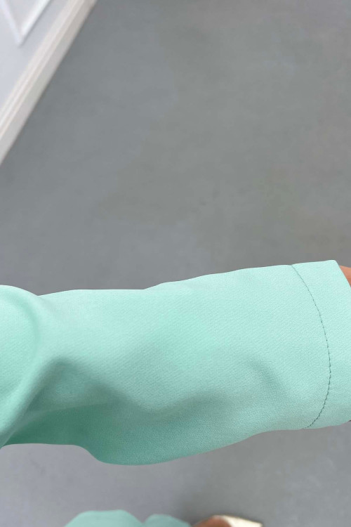 Sare Fashion Belted Jacket Set Mint Green Sare Fashion Belted Jacket Set Mint Green