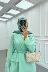 Sare Fashion Belted Jacket Set Mint Green Sare Fashion Belted Jacket Set Mint Green