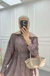 Sare Fashion Belted Crush Shirt Burgundy