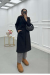 Sare Fashion Belted Cashmere Coat Black Sare Fashion Belted Cashmere Coat Black