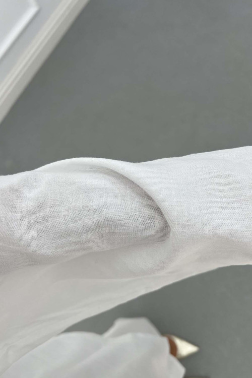 Sare Fashion Belted Linen Suit White