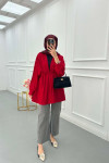 Sare Fashion Belted Kimono Red