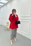 Sare Fashion Belted Kimono Red