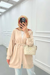 Sare Fashion Belted Kimono Stone