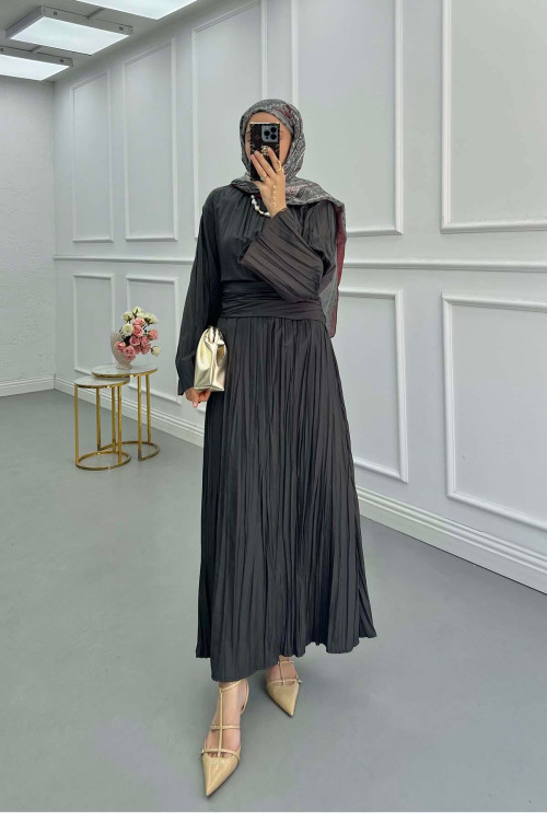 Sare Fashion Belted Kash Dress Anthracite
