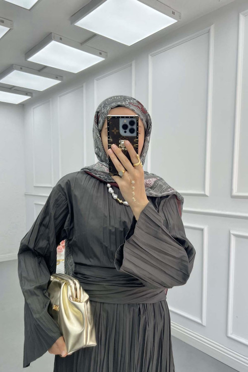 Sare Fashion Belted Kash Dress Anthracite
