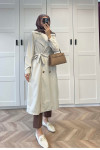 Sare Fashion Belted Trench Coat Beige