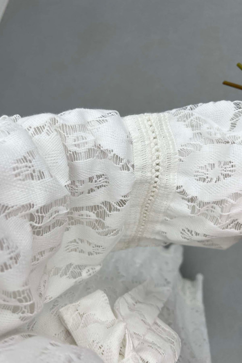Sare Fashion Belted Tulle Dress White