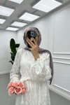Sare Fashion Belted Tulle Dress White