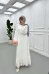 Sare Fashion Belted Tulle Dress White