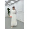 Sare Fashion Belted Tulle Dress White