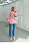 Sare Fashion Belted Viral Jacket Pink